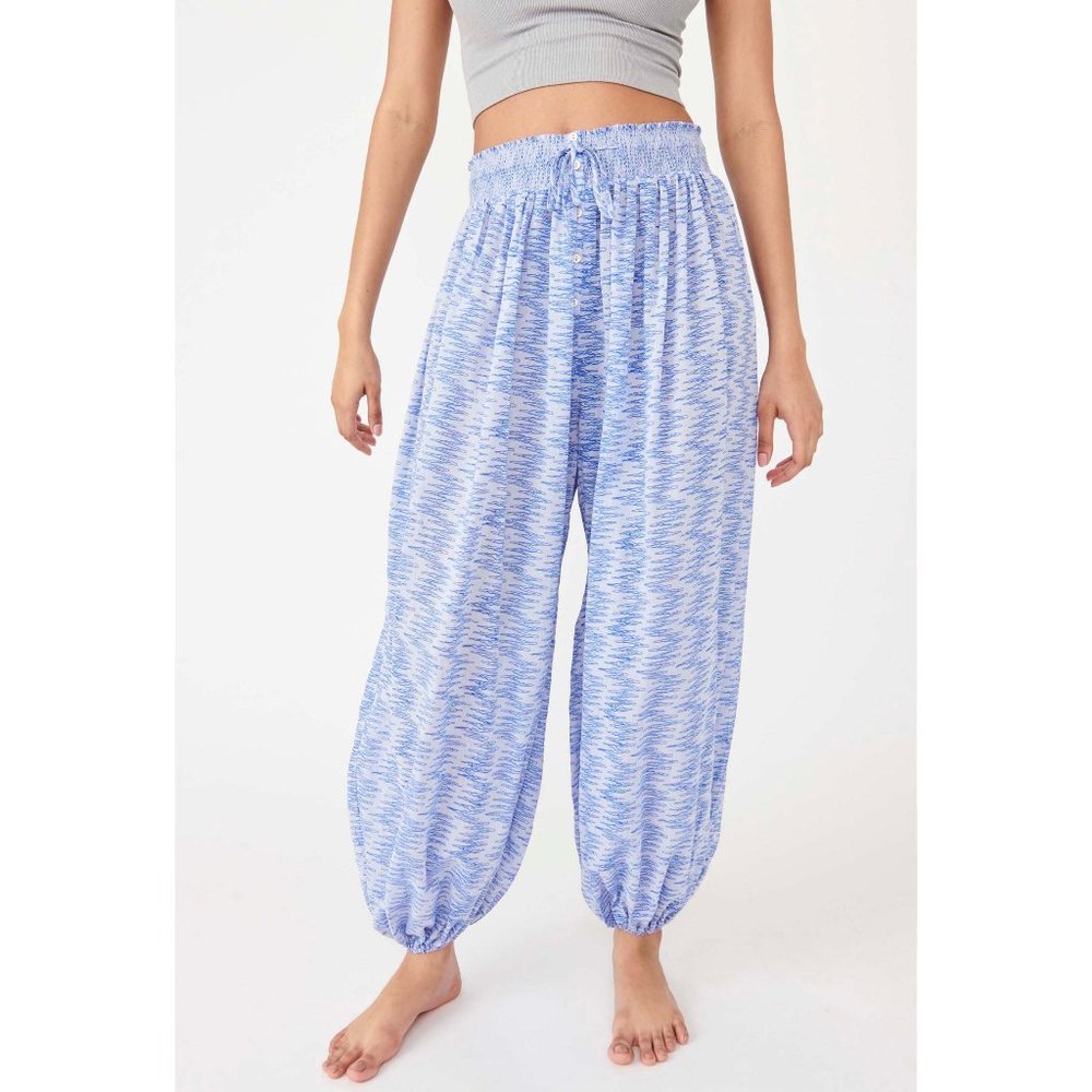 NWT Free People Blooms For You Lounge Pant / Sky Combo